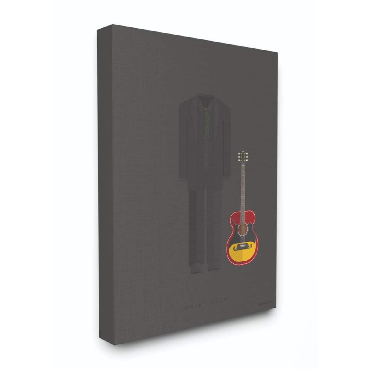 Stupell Industries Johnny Cash Minimalist Illustration Canvas Wall Art